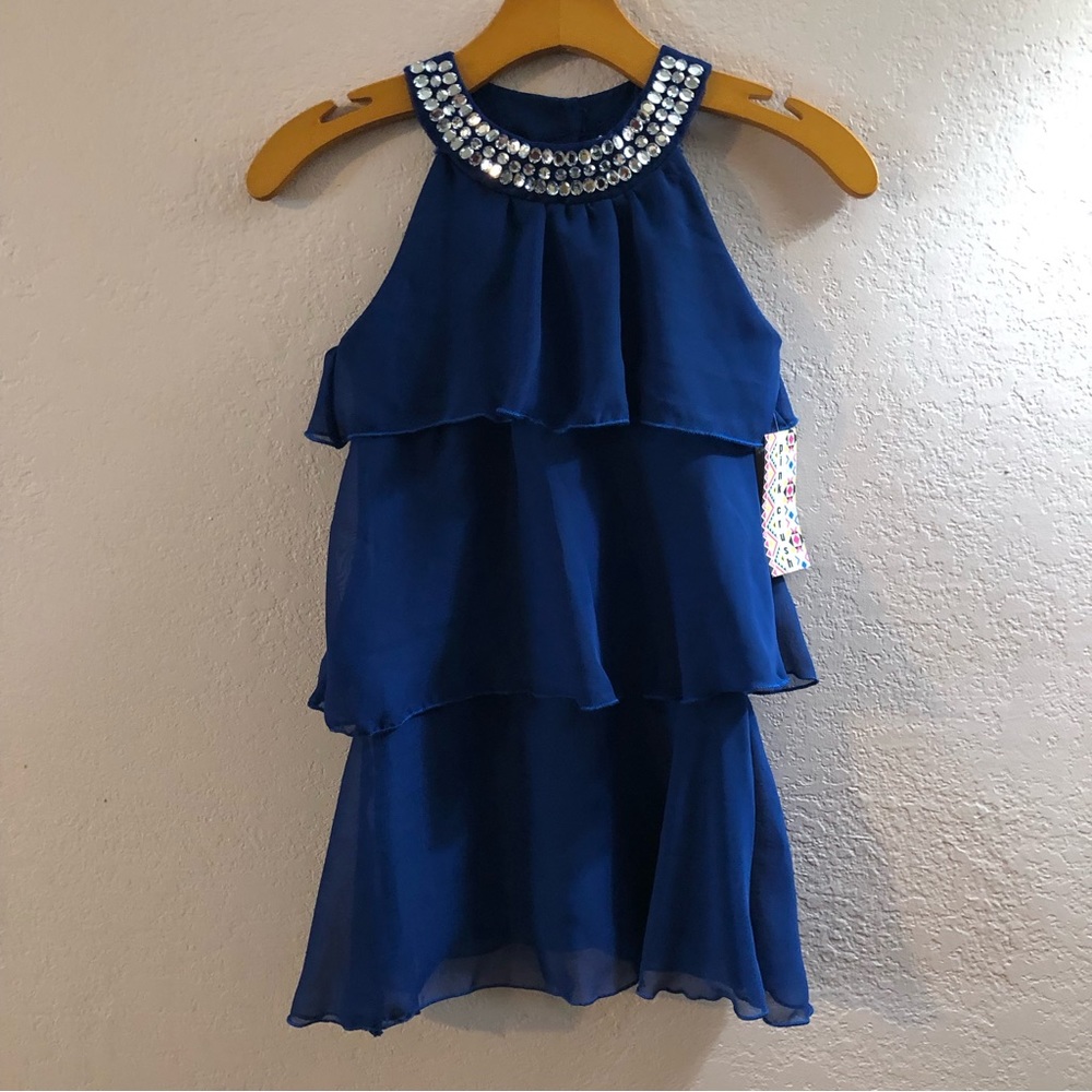 NWT Pink Crush layered halter dress size 7
